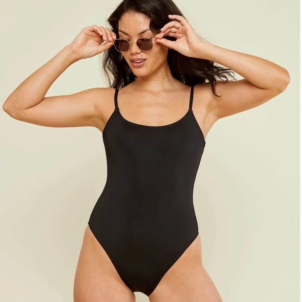 Andie & Mindy Swimsuit The Laguna One Piece Black Women's Plus Size XXXL